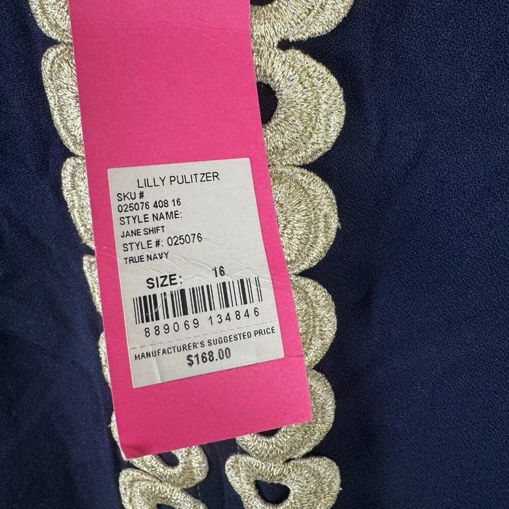 Lilly Pulitzer Women’s Jane Shift Dress Navy 16 - Picture 3 of 3